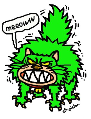TS HAPPY CAT COLOUR Green meeow